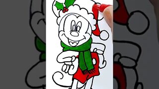 How to draw and paint the mickey mouse Christmas #shorts