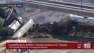 Contractors injured while cleaning train crash
