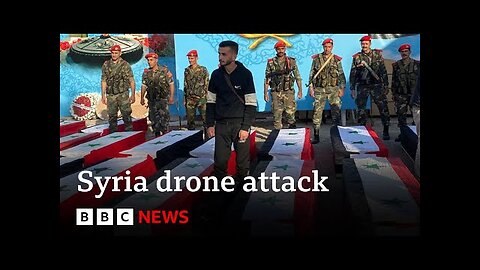 Syria drone attack kills at least 100 people in Homs - BBC News