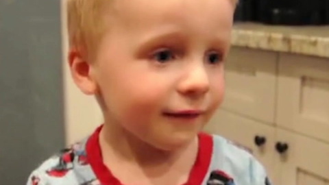 Toddler Cuts Hair to Look Like His Dad