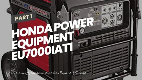 Honda Power Equipment EU7000IAT1 660270 7,000W Super Quiet Portable Inverter Generator with Ele...