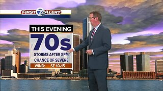 Metro Detroit Forecast: Slight chance of severe storms tonight