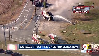 Garbage truck fire under investigation