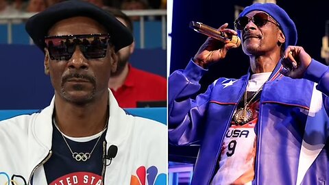 Snoop Dogg watching Team USA win its first Gold Medal in Paris in swimming.