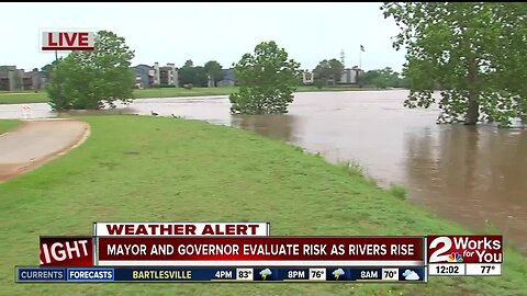 Gov. Stitt, Tulsa Mayor G.T. Bynum evaluate dangerous flooding risk