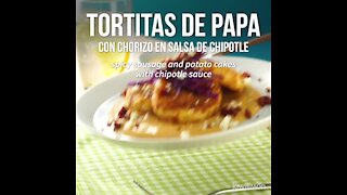 Potato Pancakes with Chorizo with Chipotle Sauce