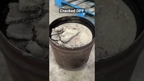 Worst crack on this DPF filter #dpfclean #emissions #dpf