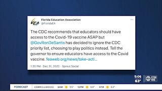 Governor DeSantis says Johnson & Johnson vaccine could be a good option for Florida teachers