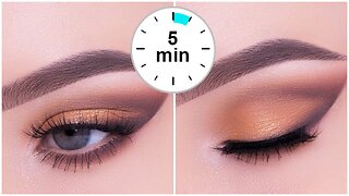 5 MINUTE Soft Glam Copper Eye Makeup Look