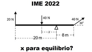 (IME 2022) Física - Equilíbrio do Corpo Extenso. Soma dos momentos.