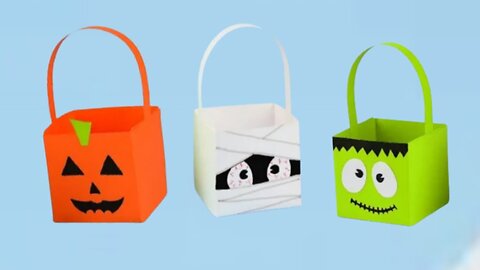 How To Make A Basket For Halloween / Paper Craft Idea / Easy And Simple Craft /Halloween busket Idea
