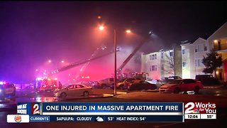 One injured in massive Norman apartment fire