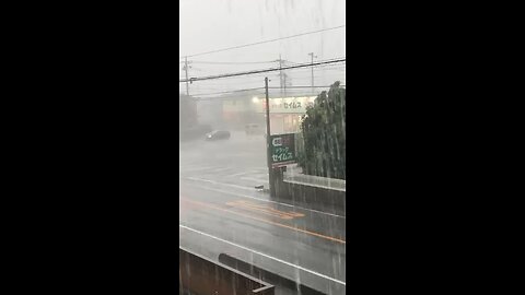 Typhoon rain in Japan