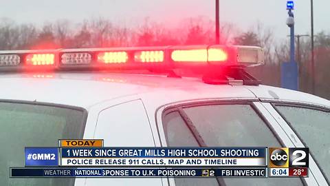 Evidence shows that Great Mills High School shooter shot himself, 911 calls released