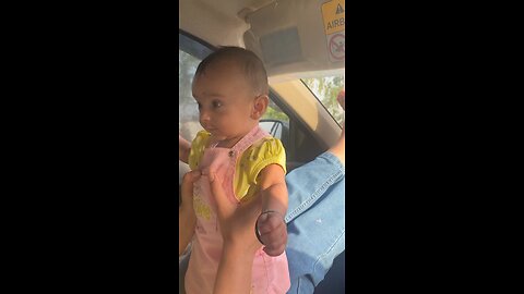 Cute Baby First Ride with Mother