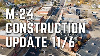 M-24 Construction Progress Oxford Michigan 11/06/2020