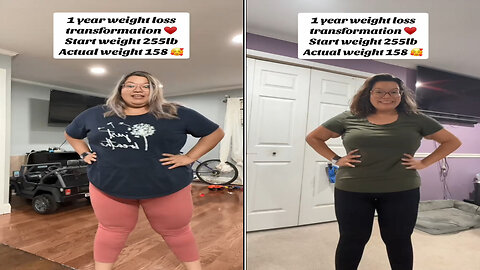 1 year weight loss transformation start weight 255lb actual weight 158