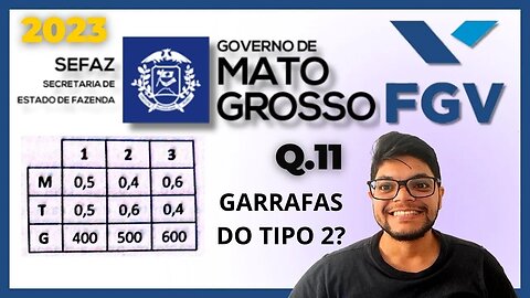 Prova da SEFAZ MT 2023 | Banca FGV Questão 11 | Porcentagem, questão das cepas de vinho