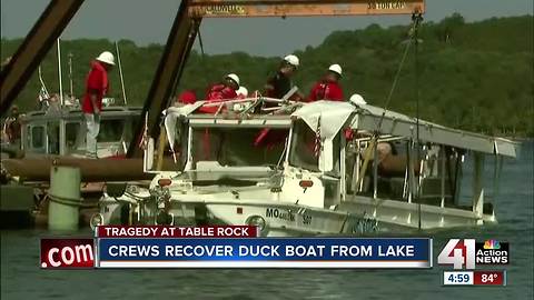 Sunken duck boat recovered from Table Rock Lake