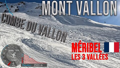 [4K] Skiing Méribel Mont Vallon, Combe du Vallon - End of Day, Les3Vallées France, GoPro HERO11
