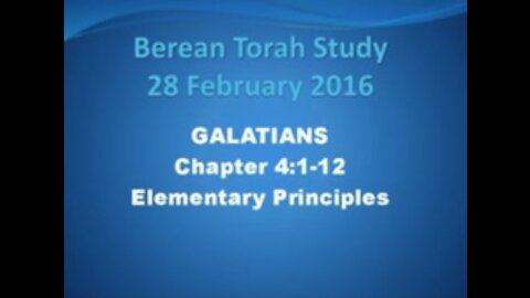 Galatians 4 1-12 Elementary Principles