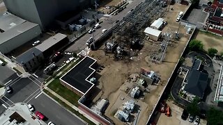 WATCH: Drone video of massive fire at Madison Gas & Electric substations