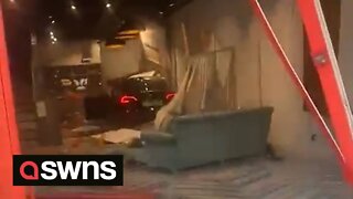 UK elderly woman in hospital after driving her Tesla 30 feet into furniture store