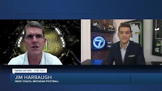 Jim Harbaugh talks about facing Mel Tucker, as Brad Galli reports from Big House