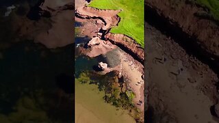 Beautiful Drone View of Beach Cliffs 🌊