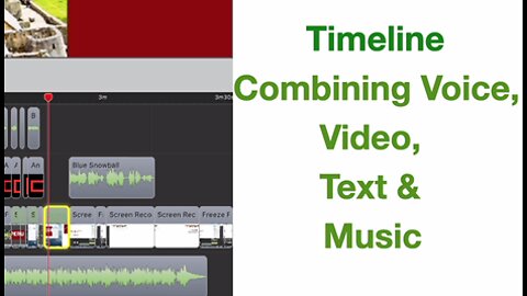 Timeline for combining video, voice, text & music