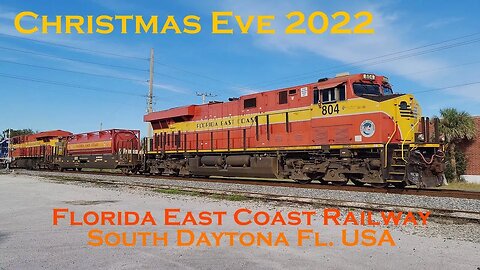 Christmas Eve on the Florida East Coast Railway Main at South Daytona Fl. 2022 #railfanrob