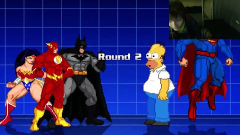 Justice League Members (Batman, Superman, Flash, And Wonder Woman) VS Homer Simpson In A Battle