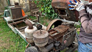 Full Restoration abandoned rusty old peeler machine | Full restore rice mill diesel engine