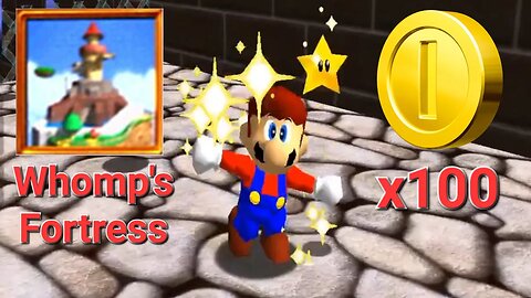 100 Coin Star in Whomp's Fortress - Super Mario 64