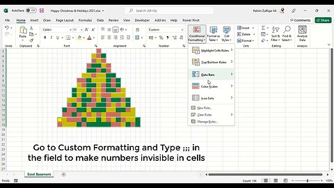Happy Holidays 2022! Creating a Tree with Conditional Formatting in Excel | Sparkling Christmas Tree