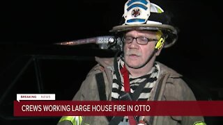Three hospitalized, one person missing as fire destroys an Otto house overnight