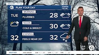 Metro Detroit Forecast: Cold and windy day; more snow showers tonight