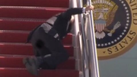 "Healthy" Joe Biden Falls On Stairs 3 Times In A Row