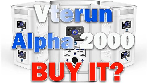 Vterun Alpha 2000 Portable Power Station With EB2000 Solar Generator Battery Expandable to 32kWh