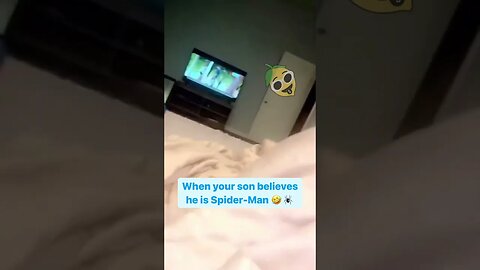 When your son believes he is Spider-Man #funny