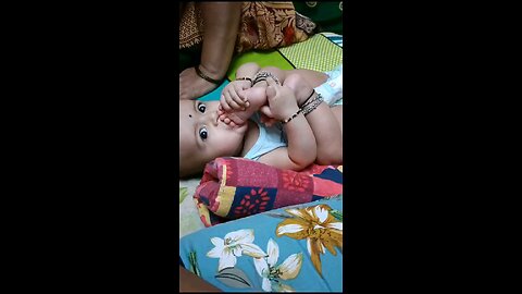 cute baby girl playing