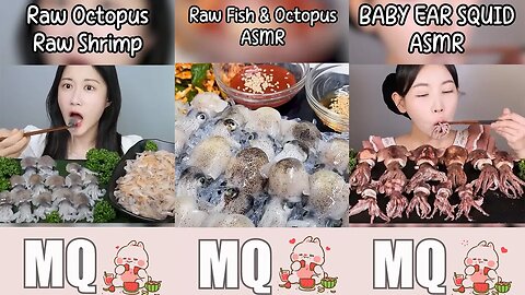 Baby Octopus, Smallest raw fish, raw Shrimp ASMR🫢