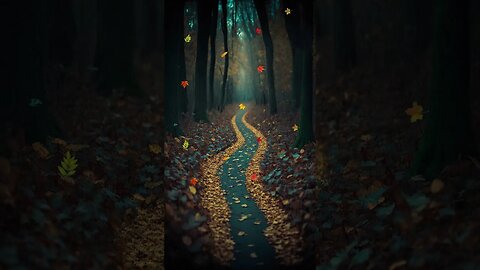 #autumn #trail #forest #fall #seasonal #nature #colorful #orange #digitalart #ringtone #landscape