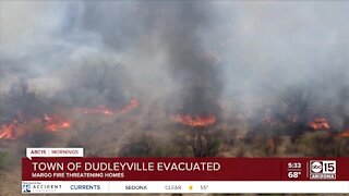 Dudleyville evacuated due to wildfire threatening homes