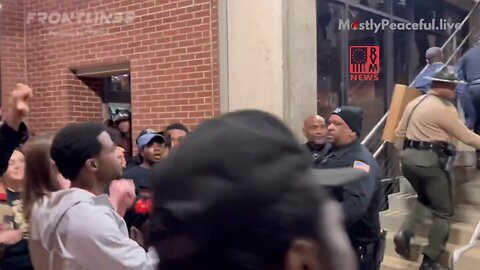BLM Protestors Cause Chaos Over Kyle Rittenhouse Speaking, Police Hold Back Unhinged Crowd