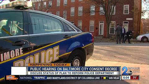 Public hearing on BPD Consent Decree