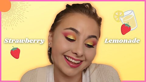 STRAWBERRY LEMONADE Makeup Look w/ Colourpop Super Shock Shadow | Orange, Pink & Yellow Makeup Look
