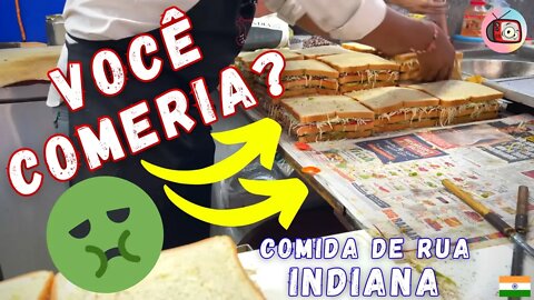 DEU VONTADE de VOMITAR! Reagindo a Comidas de Rua: ÍNDIA! JORNAL VELHO e NOJENTO! | Veja Aqui React