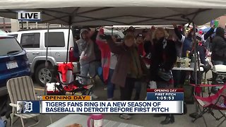 Tigers fans ring in a new season of baseball in Detroit before first pitch