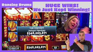 💥HUGE! Dancing Drums Win After Win Jackpot!💥